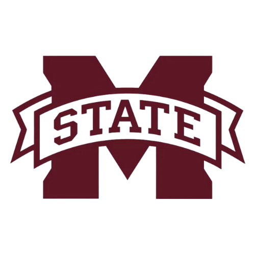 A large maroon letter "M" with a white banner across the middle displaying the word "STATE" in maroon capital letters. The design is simple on a plain white background.